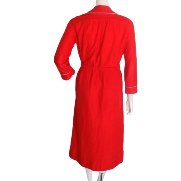 PIERRE CARDIN Velour Robe, M/L, Red, Logo Pocket, Long sleeves, VINTAGE - Picture 4 of 12